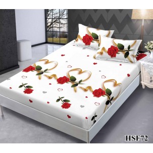 Husa de pat cu elastic + 2 fete perna cod HSF72