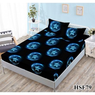 Husa de pat cu elastic + 2 fete perna cod HSF79